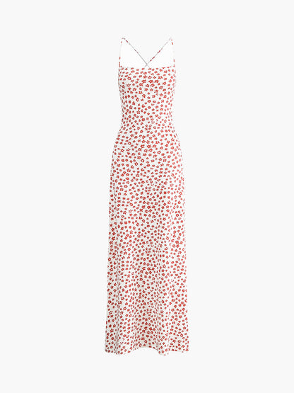 Floral Print Crisscross Maxi Dress