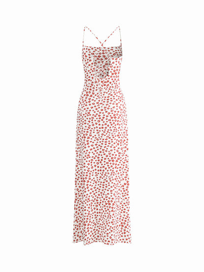 Floral Print Crisscross Maxi Dress