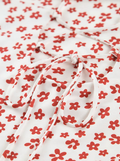 Floral Print Crisscross Maxi Dress