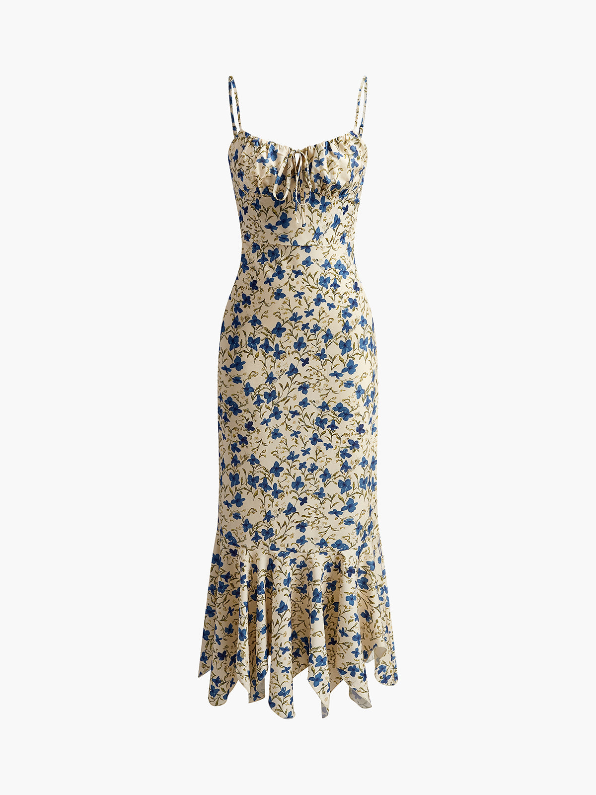 Floral Print Knotted Detail Maxi Dress