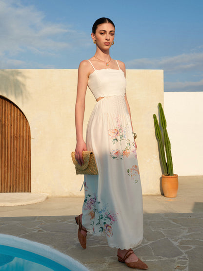 Floral Print Woven Maxi Dress