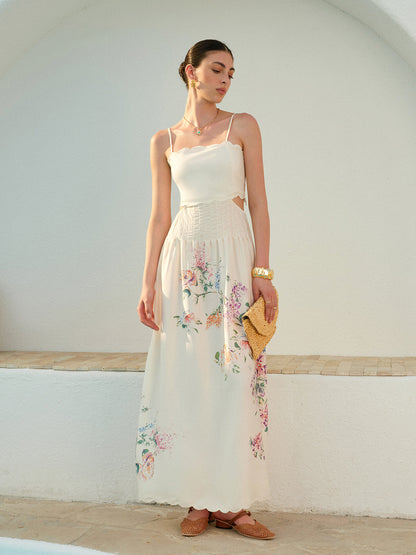 Floral Print Woven Maxi Dress