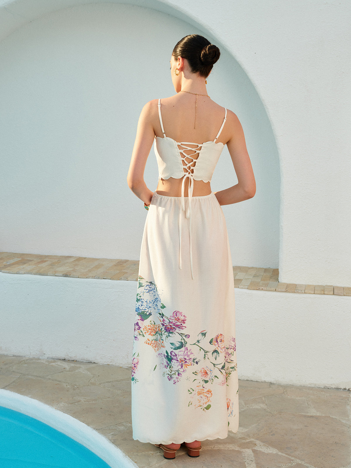 Floral Print Woven Maxi Dress