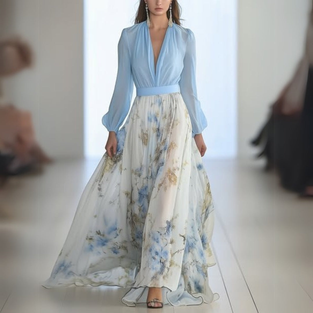 Floral V-Neck Maxi Dress