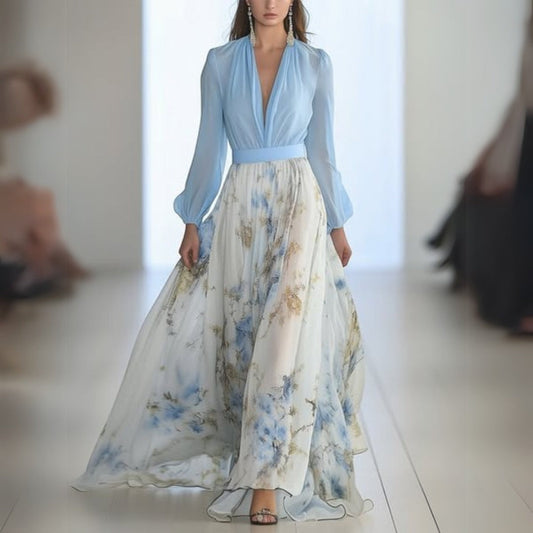 Floral V-Neck Maxi Dress
