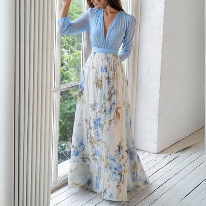 Floral V-Neck Maxi Dress