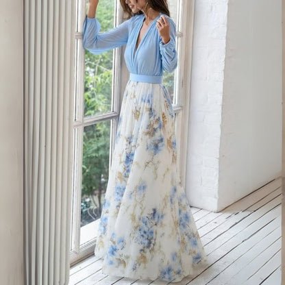 Floral V-Neck Maxi Dress
