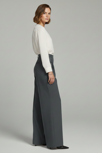 Flowy Pleated Black Palazzo Pants