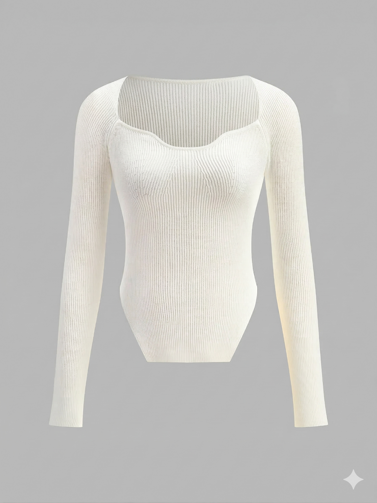 Knit Long Sleeve Sweetheart Blouse for Women