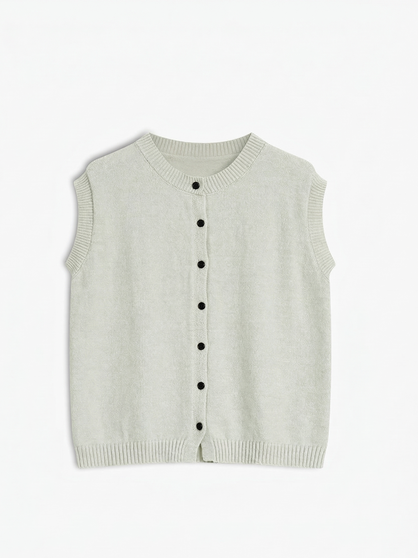 Knit Buttoned Detail Sweater Vest