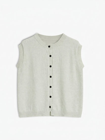 Knit Buttoned Detail Sweater Vest