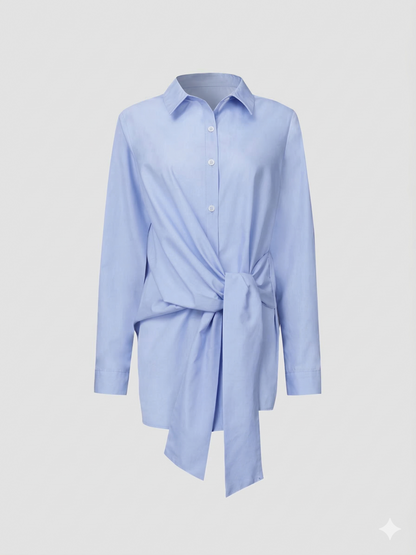 Semi-Sheer Woven Button Down Shirt