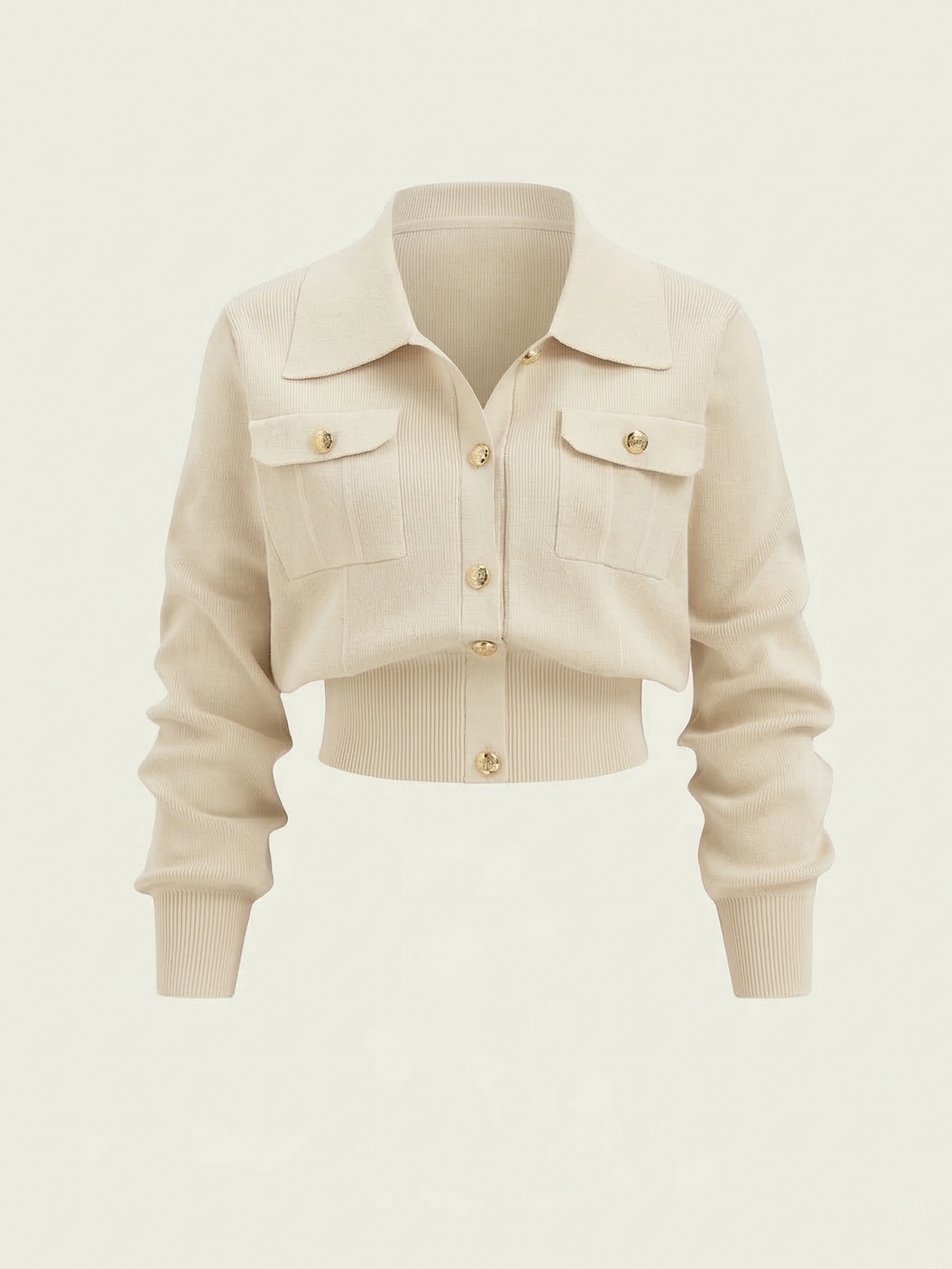 Knit Collared Cardigan Sweater Set