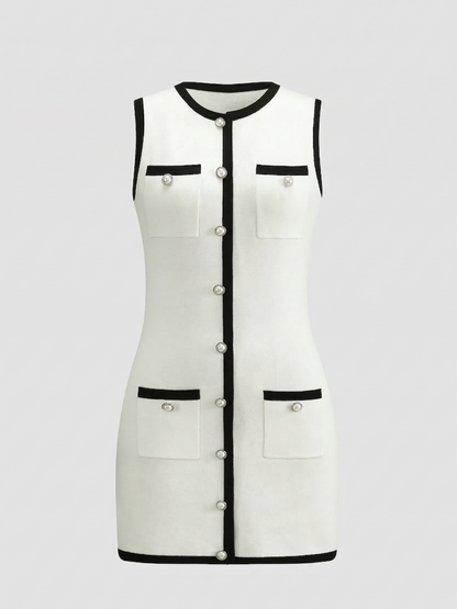 Knit Sleeveless Multi Pocket Summer Dress