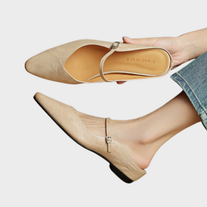 Genuine Leather Open-Back Mules