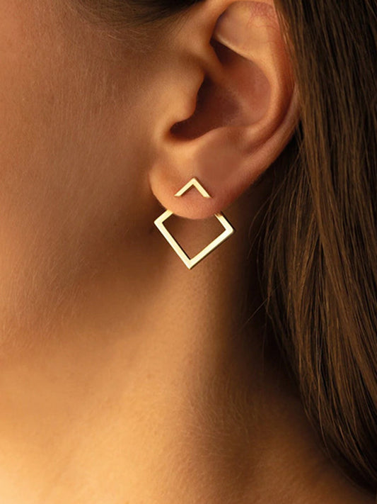 Geometric Titanium Steel Stud Earrings