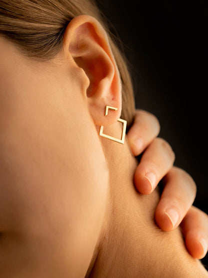Geometric Titanium Steel Stud Earrings