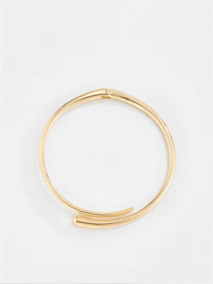 Gold-Tone Open Cuff Choker Necklace