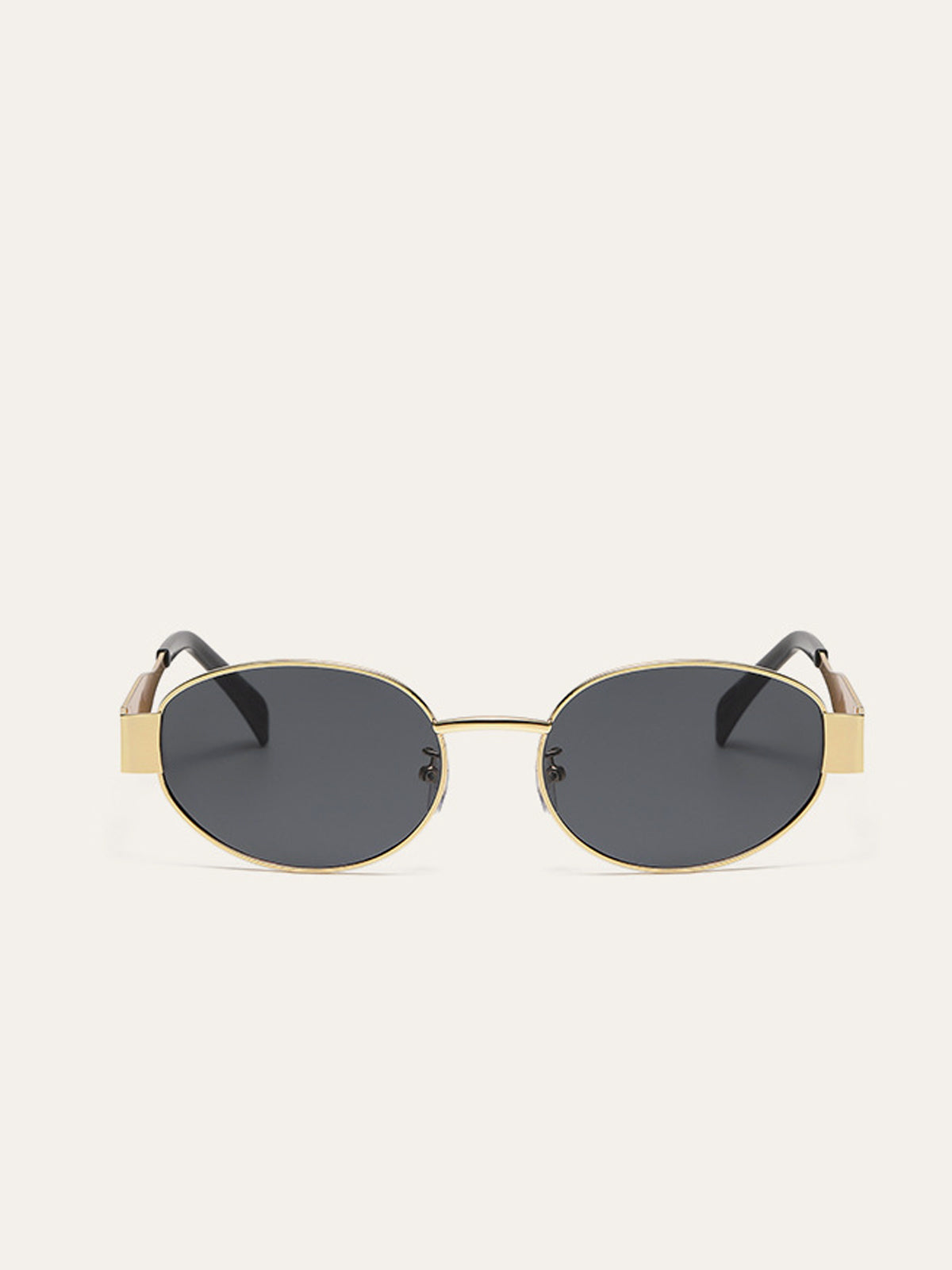 Gold-Trimmed Oval Sunglasses