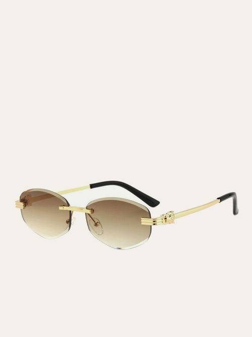 Gradient Lens Rimless Mens Sunglasses