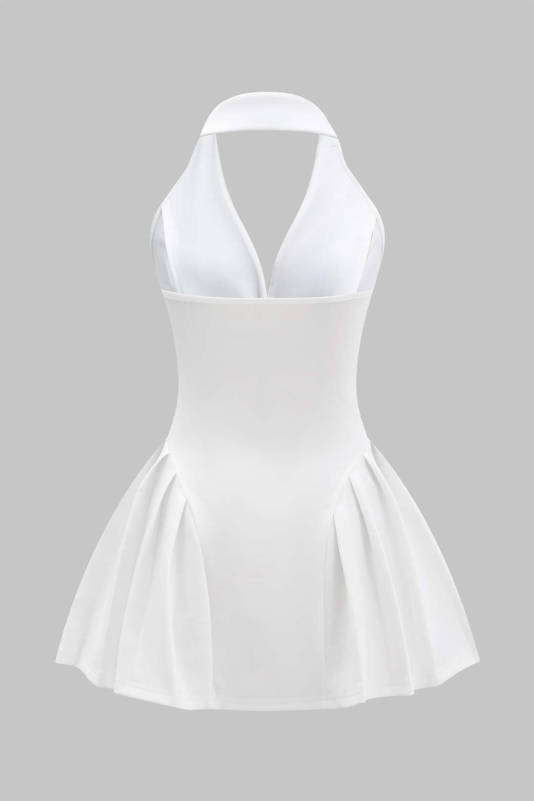 Halter Neck Ruffle Detail Mini Dress