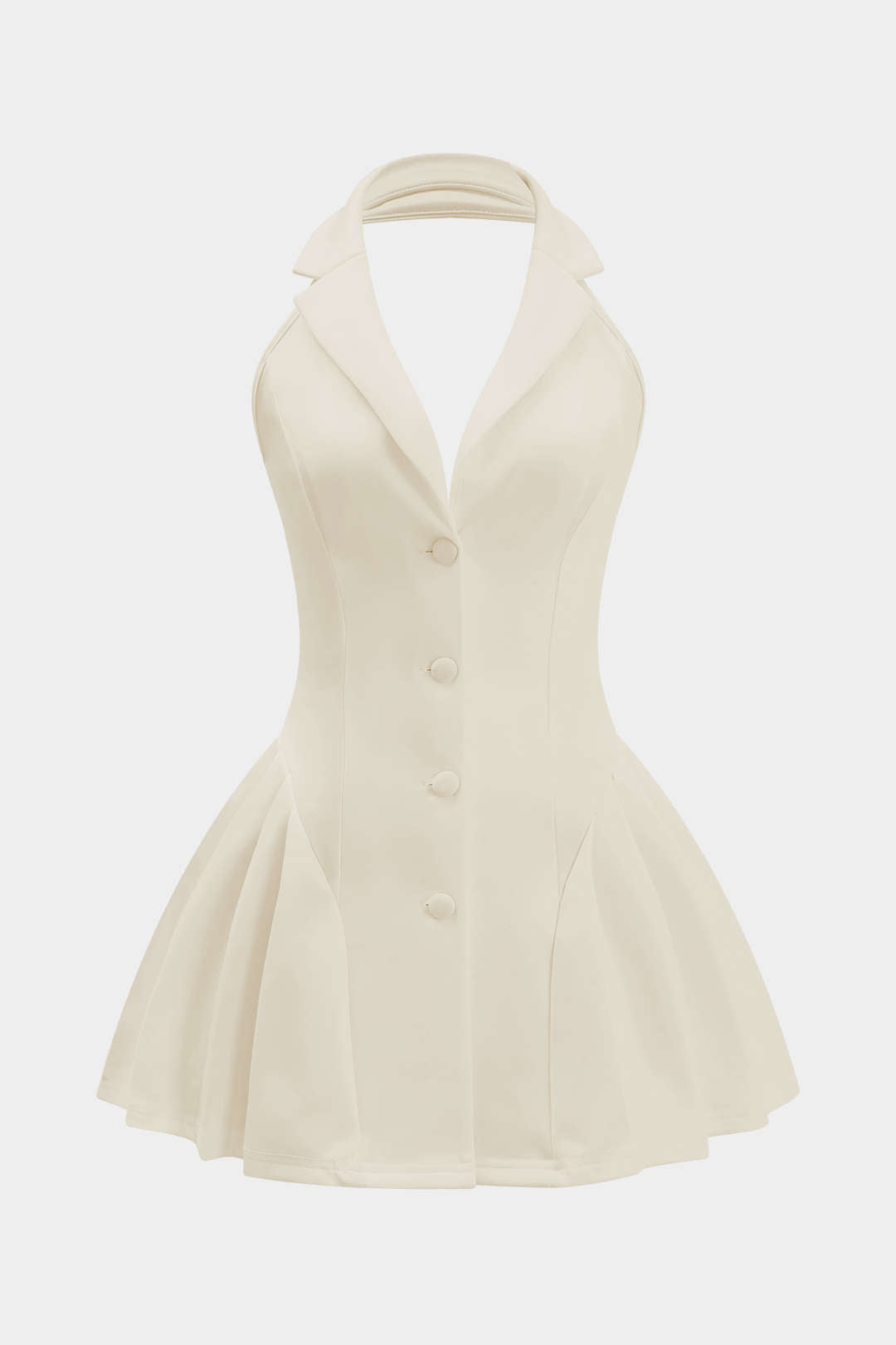 Halter Neck Ruffle Detail Mini Dress