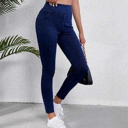 High-Rise Slim Fit Stretch Denim Jeans