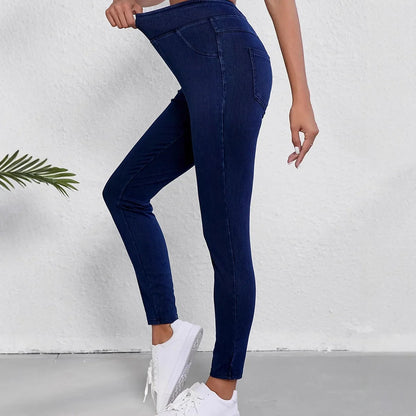 High-Rise Slim Fit Stretch Denim Jeans