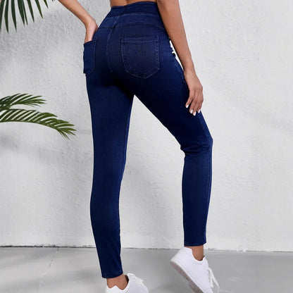 High-Rise Slim Fit Stretch Denim Jeans