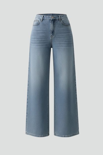 High-Rise Wide Leg Denim Jeans