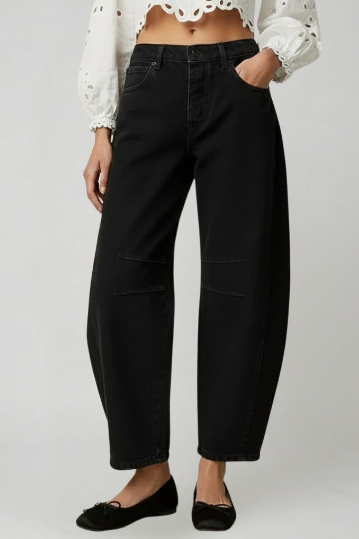 High-Waist Stretch Wide Leg Jeans
