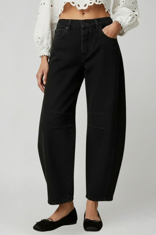 High-Waist Stretch Wide Leg Jeans