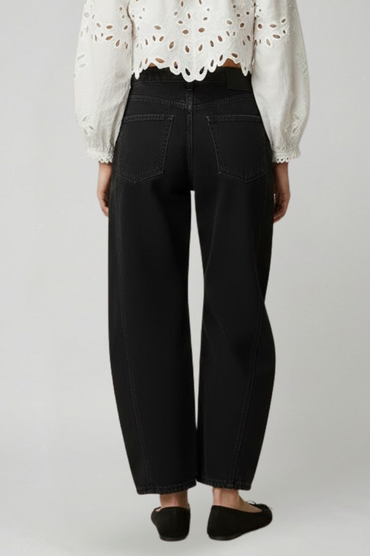 High-Waist Stretch Wide Leg Jeans
