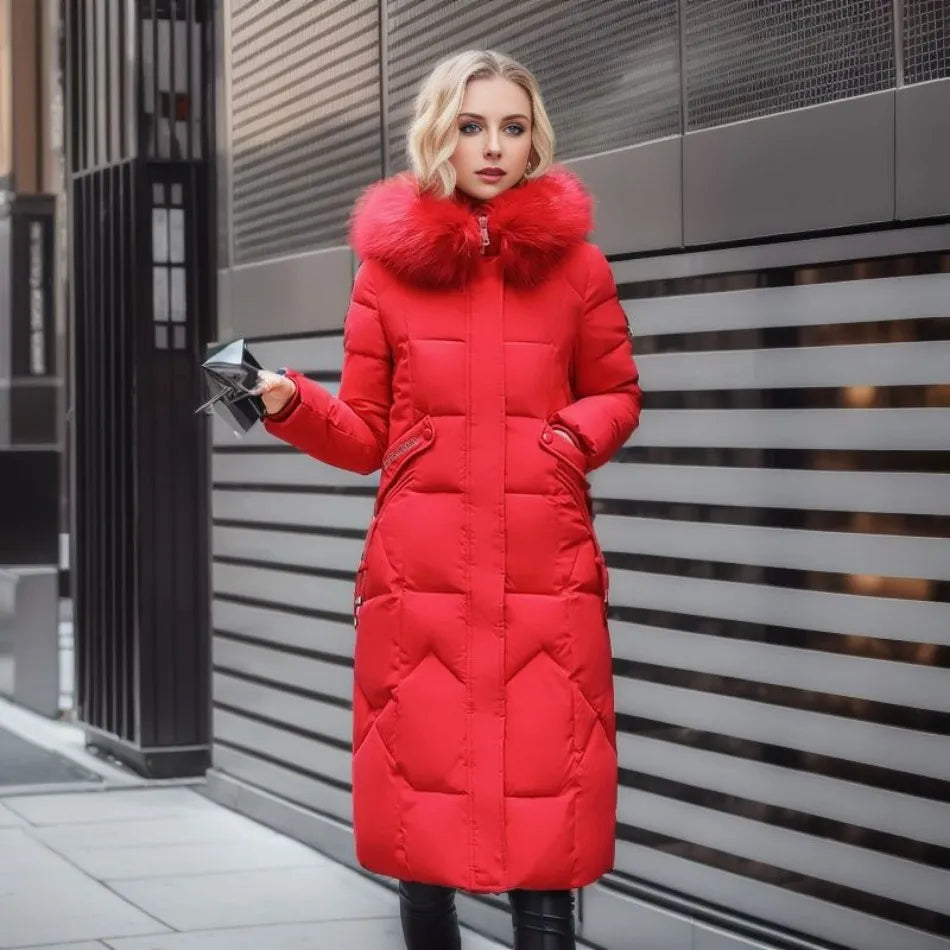 High Neck Belted Puffer Coat