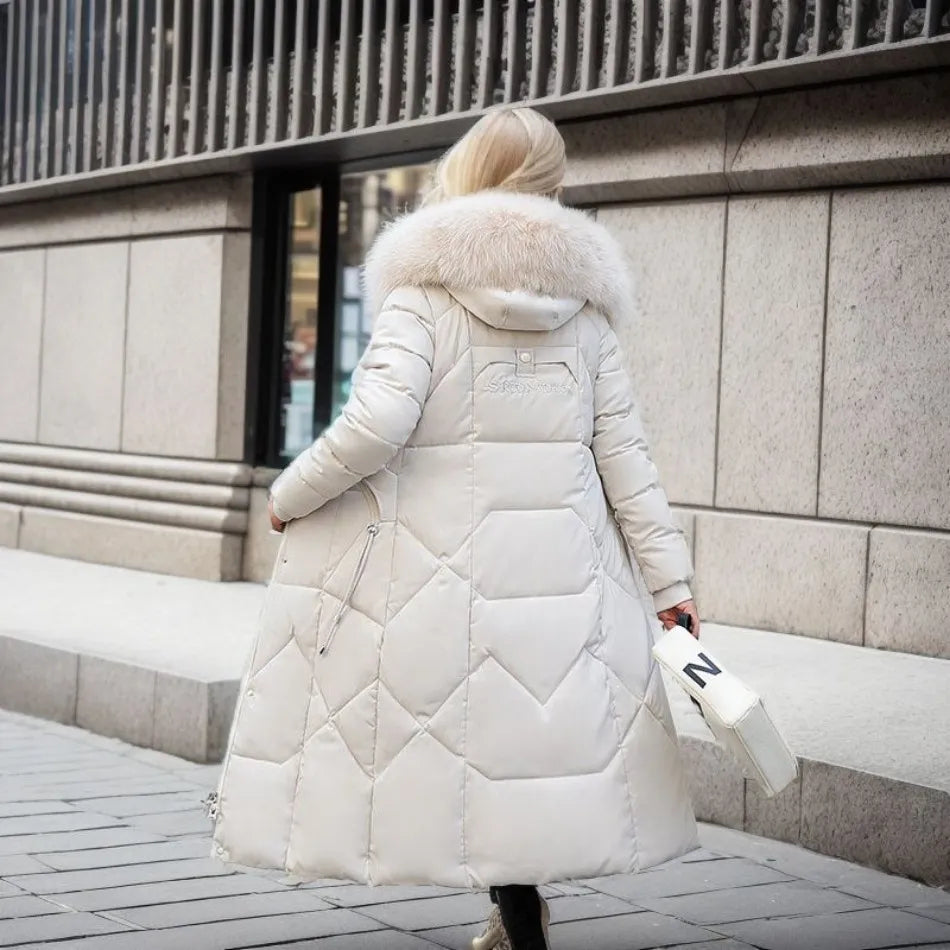 High Neck Belted Puffer Coat