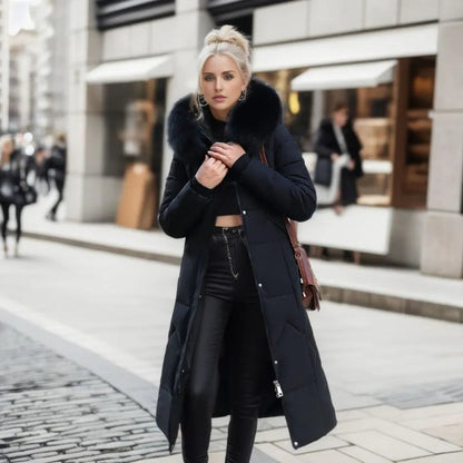 High Neck Belted Puffer Coat