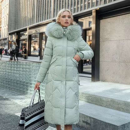 High Neck Belted Puffer Coat