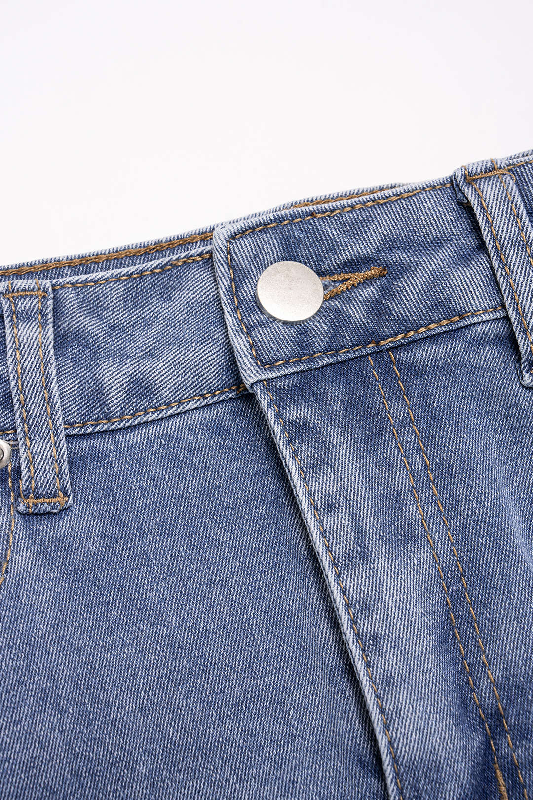 High Waist Frayed Denim Skirt