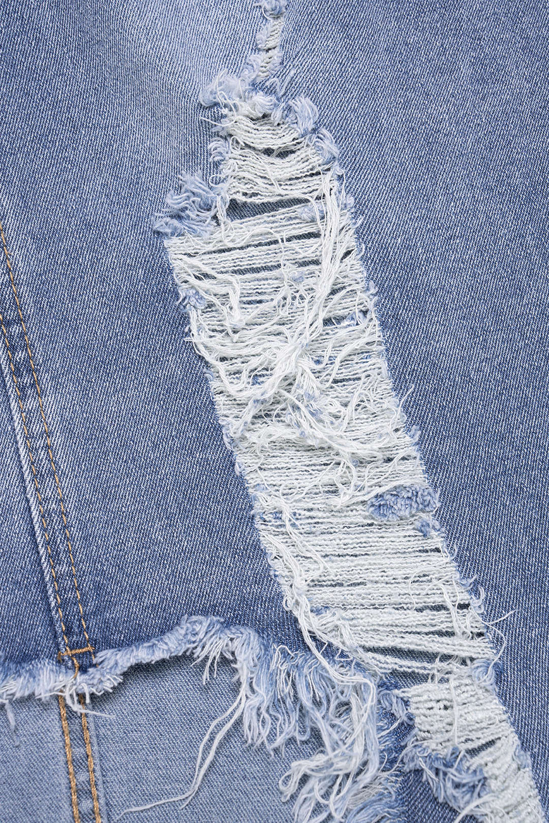 High Waist Frayed Denim Skirt