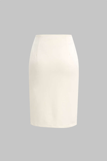 High Waist Tie-Up Cotton Skirt