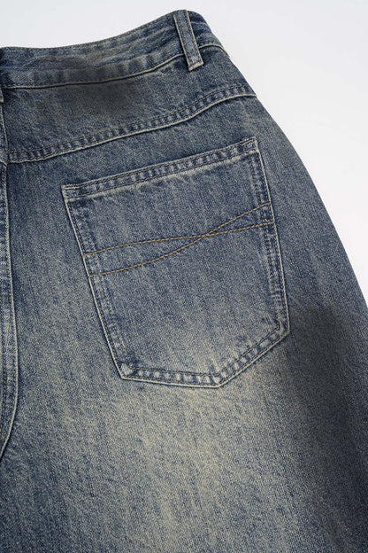 High Waisted Metallic Detail Denim Jeans