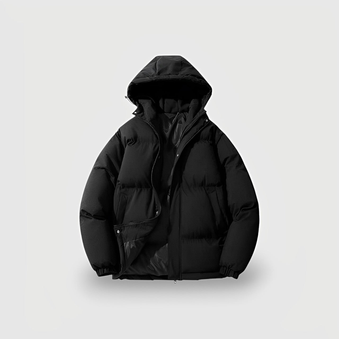 Hooded Insulated Black Puffer Jacket