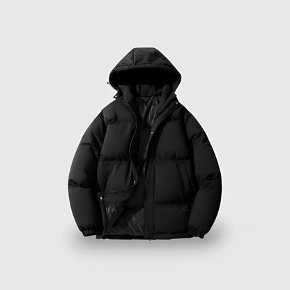 Hooded Insulated Black Puffer Jacket