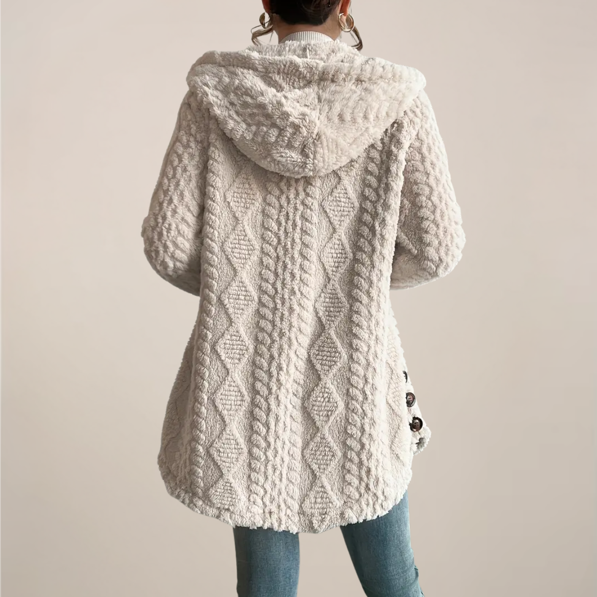 Hooded Textured Cardigan