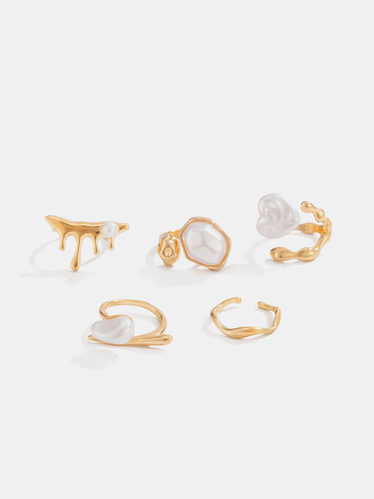 Irregular Pearl Design Ring Set