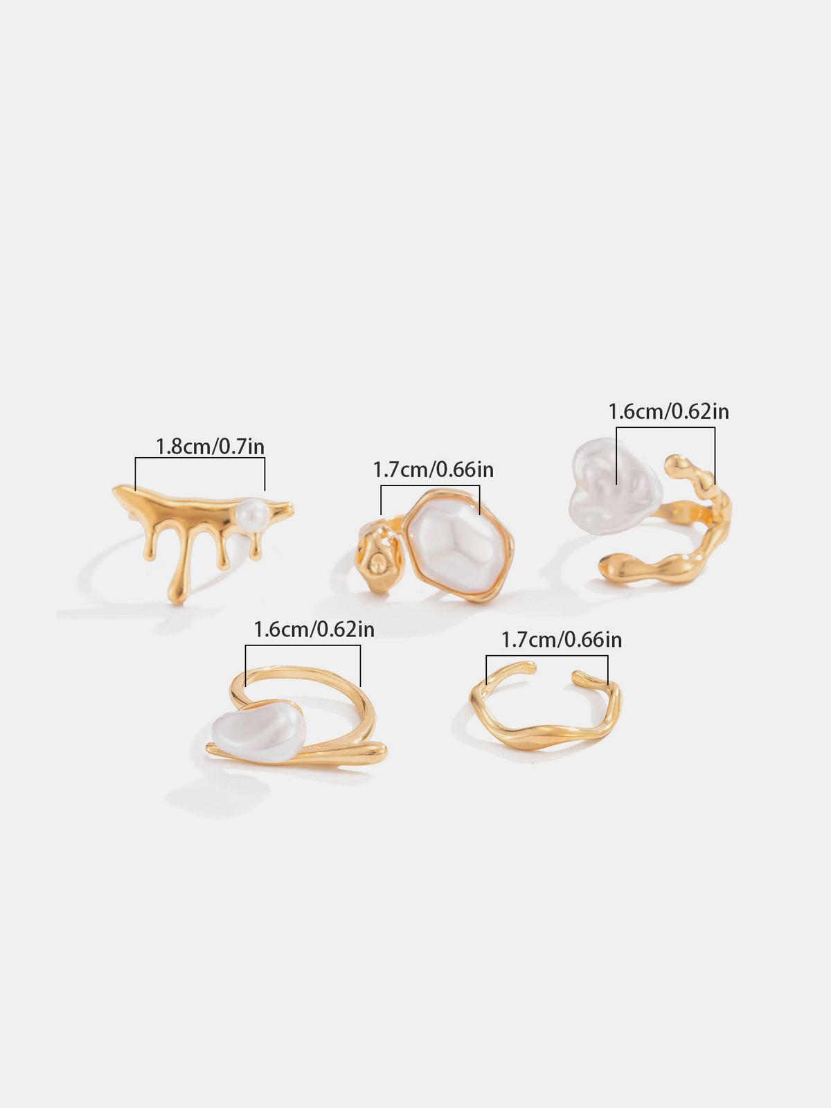Irregular Pearl Design Ring Set