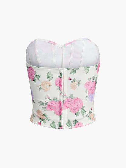 Jersey Heart-Shaped Neckline Corset Top