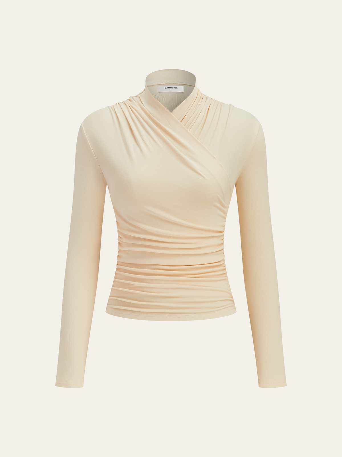 Jersey Long Sleeve Cross-Over Women's T Shirt
