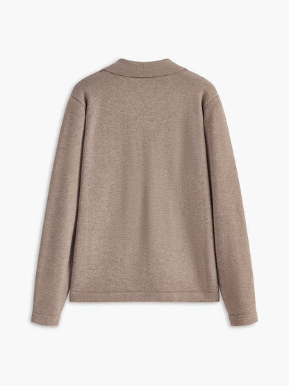 Knit Collared Detail Pullover Sweater