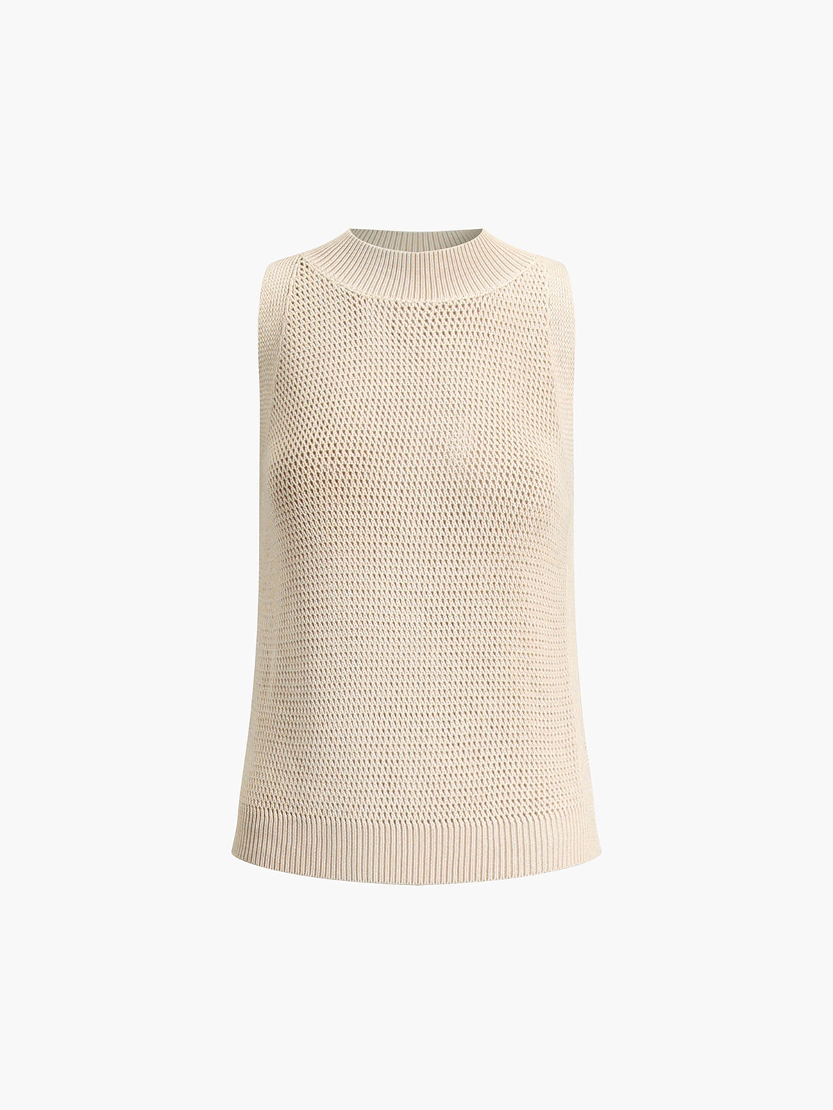 Knit Crew Neck Sleeveless Tank Top